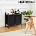 thumbnail image 6 of Laundry Hamper with 2 Pull-Out Removable Laundry Bags Clothes Sorter with Shelf and Wheels, 2 x 11.5 Gal, for Laundry Rooms, Bathrooms and Dorms, 6 of 6