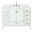 thumbnail image 2 of Ariel Cambridge 48 Inch Single Oval Sink Bathroom Vanity With Carrara White Quartz Countertop 1.5 Edge In White, 2 of 10