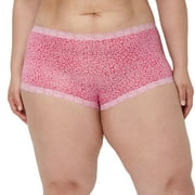 Maidenform® One Fab Fit® Microfiber Boyshort Underwear with Lace 40760 Color: Pink Animal Print Size: 6
