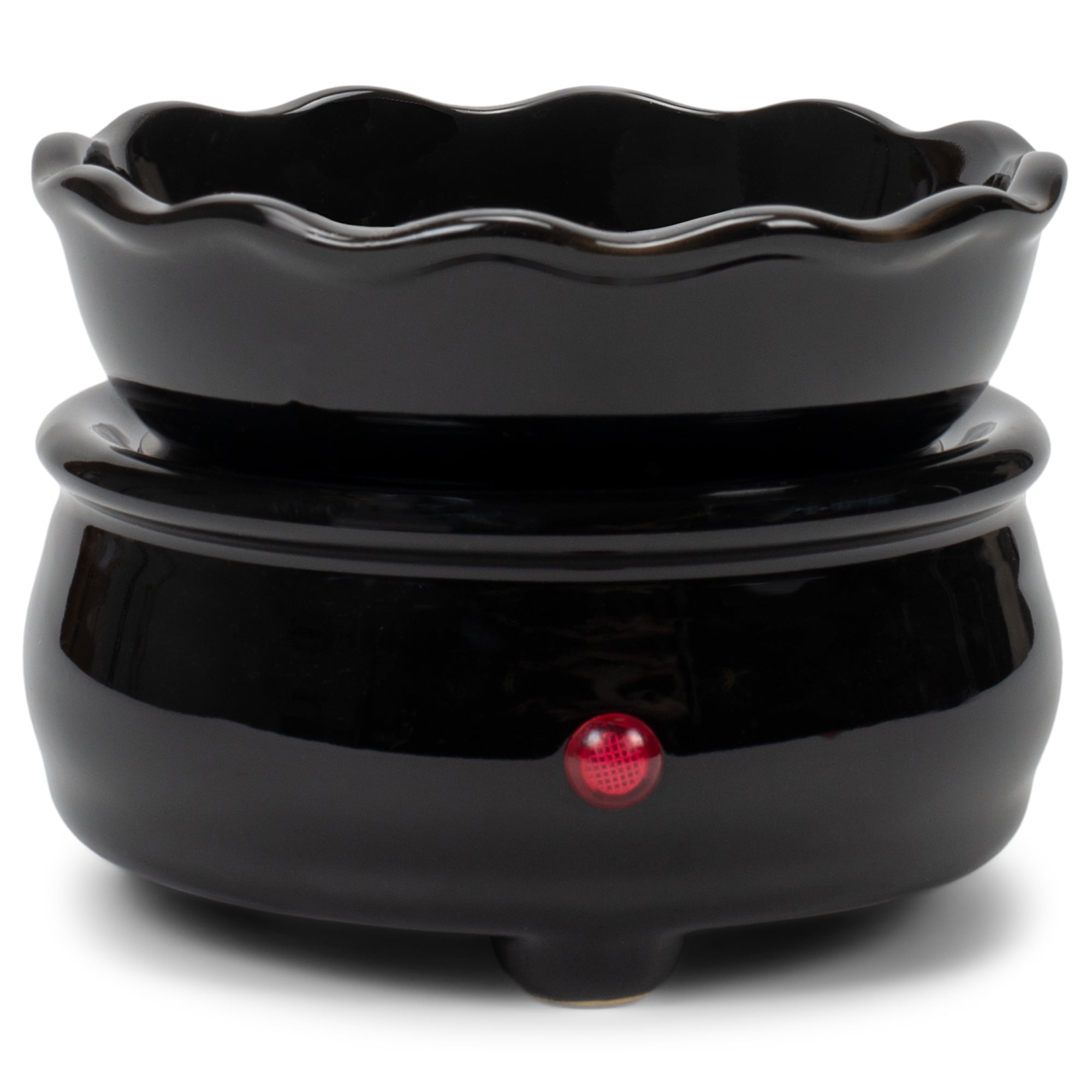 Glossy Black 5.5 x 5.5 Ceramic Decorative Tart Candle Warmer