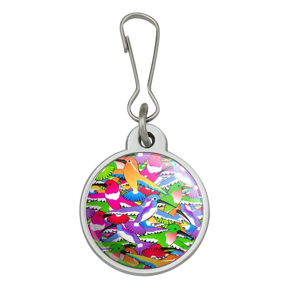 Hummingbird Colorful Pattern Jacket Handbag Purse Luggage Backpack Zipper Pull Charm