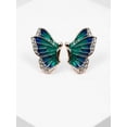 thumbnail image 4 of SOHI Women's Green Butterfly Stud Earrings, 4 of 5