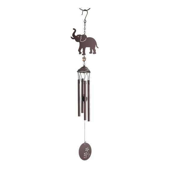 FC Design 27" Long Elephant Matal Silhouette Wind Chime Statue Sculpture Ornament Decoration Home/Room/Garden Decor and Unique Gift Ideas for Housewarming, Holidays and Birthdays