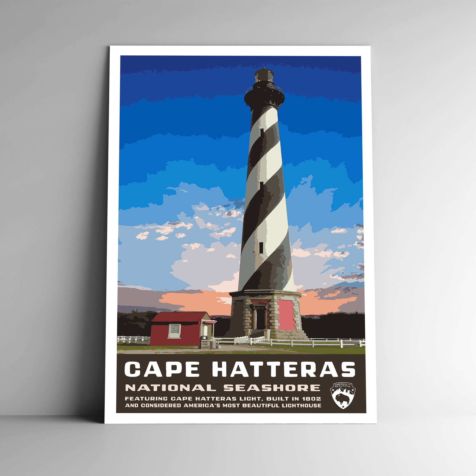 Cape Hatteras National Seashore Vintage Travel Poster / Postcard WPA Style Retro