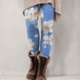 thumbnail image 6 of Mnuaqn Floral Leggings for Women High Waisted Vintage Printed Tummy Control Leggings Casual Plus Size Yoga Pants Slim Tights (S, Blue), 6 of 6