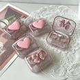 thumbnail image 4 of Transparent Love Bow Contact Lens Storage Box Portable Travel Contact Lens Case Makeup Beauty Pupil Box Tweezer Sticks Container Pink-2, 4 of 6