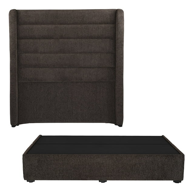 Cabecera King Size Polar + Base Cama Chocolate