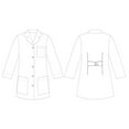 thumbnail image 5 of Panda Uniform by HeedFit Women's 32" Medical Lab Coat, Snap Front, Notched Lapel, XXS, Black, 5 of 6