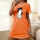 thumbnail image 1 of Camisón corto de talla grande para mujer, camisón de manga corta con estampado de pecho a la moda, camisón para mujer, 1 of 5