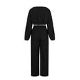 thumbnail image 5 of Oplxuo Women's Fall Corduroy 2 Piece Sets Crop Pullover Sweatshirt with Wide Leg Sweatpants Matching Sweatsuit Outfits, 5 of 5
