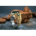 thumbnail image 4 of Roarsilver Enchanting Elf Ring in 925 Sterling Silver - Gold Plated with Green Zircon Gemstone | 6, 4 of 5