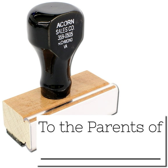 Skinny To the Parents of Rubber Stamp, Wooden Handle Rubber Stamp, Laser Engraved Dies, Impression Size 1/2" x 1-1/2”, Uses a Separate Stamp Pad