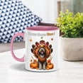 thumbnail image 2 of Happy Thanksgiving Wirehaired Pointing Griffon Turkey Costume Pumpkins Autumn Leaves 11oz Accent Two-tone Mug Dog Lover Coffee Tea Cup - 130144, 2 of 5