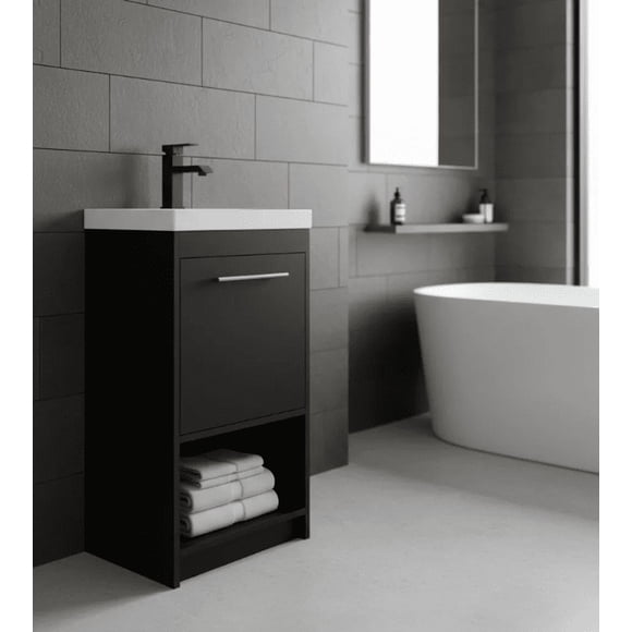 Mueble para Baño Incluye Lavabo Y Monomando (Negro Mate)