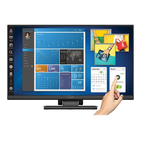 Planar Helium PCT2435 - LED monitor - 24" (23.8" viewable) - touchscreen - 1920 x 1080 Full HD (1080p) @ 60 Hz - IPS - 250 cd/m�� - 1000:1 - 14 ms - HDMI, VGA - speakers
