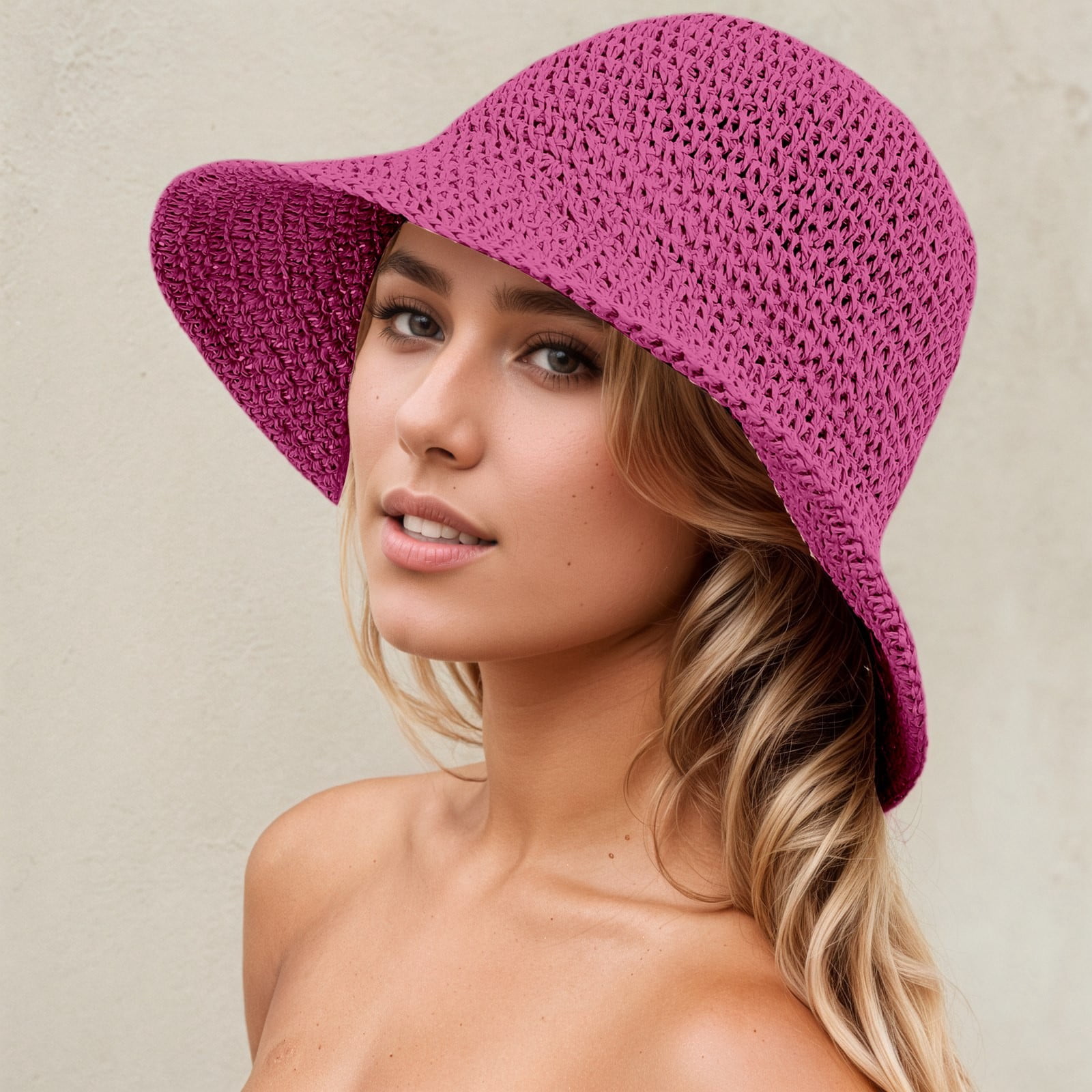 Wide Brim Sun Hat Women Packable Beach Bucket Upf 80+ Uv 