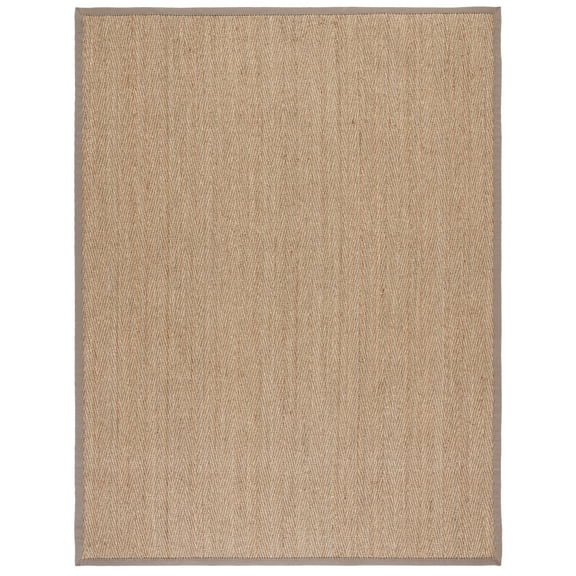 SAFAVIEH Natural Fiber Maisy Solid Area Rug, Natural/Grey, 9' x 12'