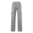 thumbnail image 4 of Virmaxy Open Bottom Casual Jersey Pants for Men with Pockets Casual Trousers High Waist Cargo Pant Drawstring with Multi-Pockets Long Pants Gray-A XS, 4 of 4