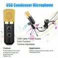 thumbnail image 4 of Graflsoa USB Condenser Microphone with Reverb, Tripod Stand, and Volume Control for PC/Laptop Recording, Gaming, and Live Streaming - Black, 4 of 7