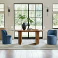 thumbnail image 2 of Swivel Upholstered Dining Chairs Set of 2 Kitchen Boucle Barrel Chairs Dining Room Living Room Navy, 2 of 8