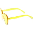 thumbnail image 3 of One Piece Rimless Heart Sunglasses Color Tinted Mono Block Lens 65mm (Yellow), 3 of 4