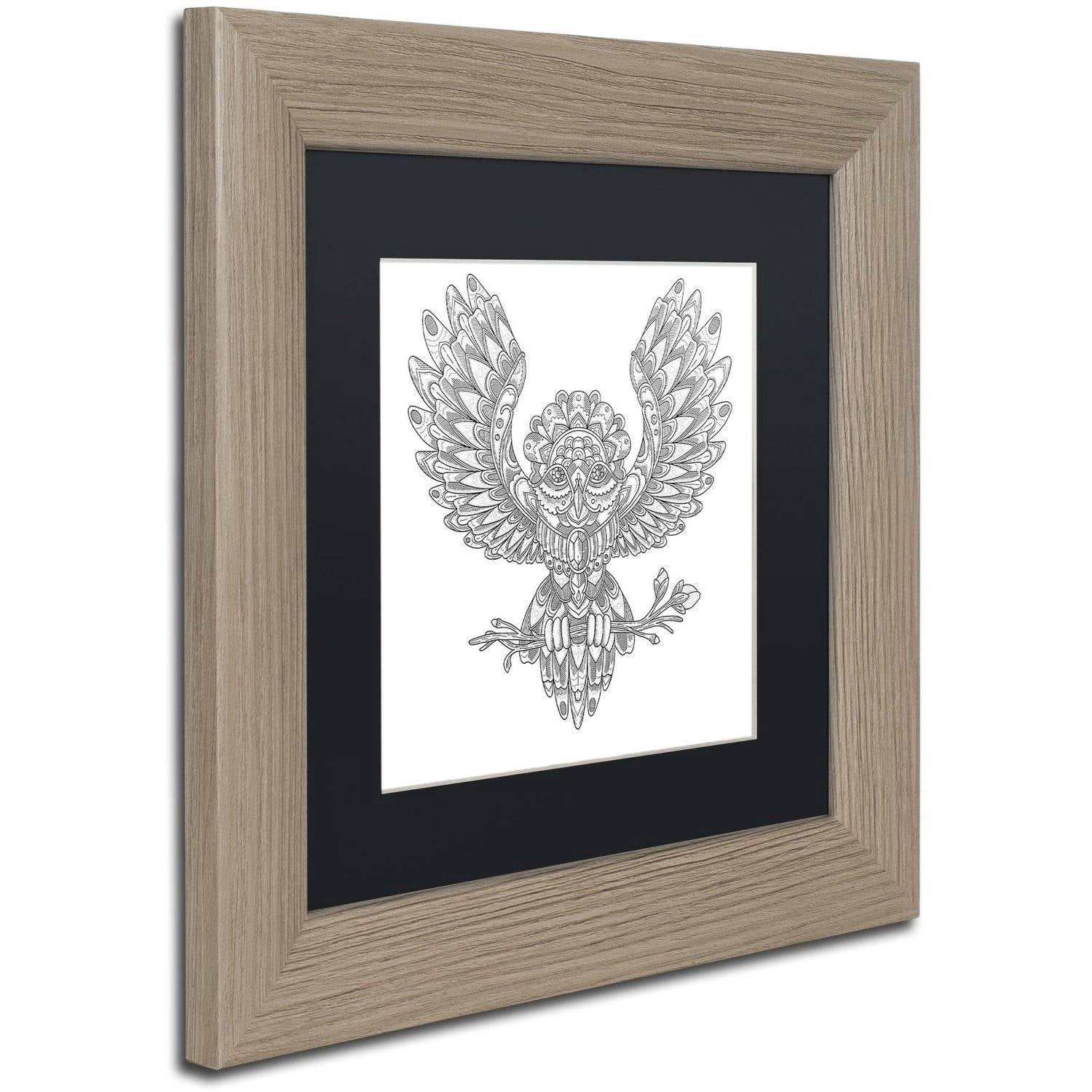 Trademark Fine Art "Jewel Owl" Canvas Art by Filippo Cardu, Black Matte, Birch Frame