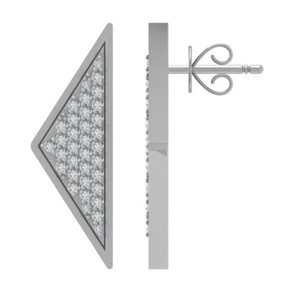 ARAIYA FINE JEWELRY Sterling Silver Diamond Stud Earrings (1/3 cttw, I2-I3 Clarity, I-J Color)