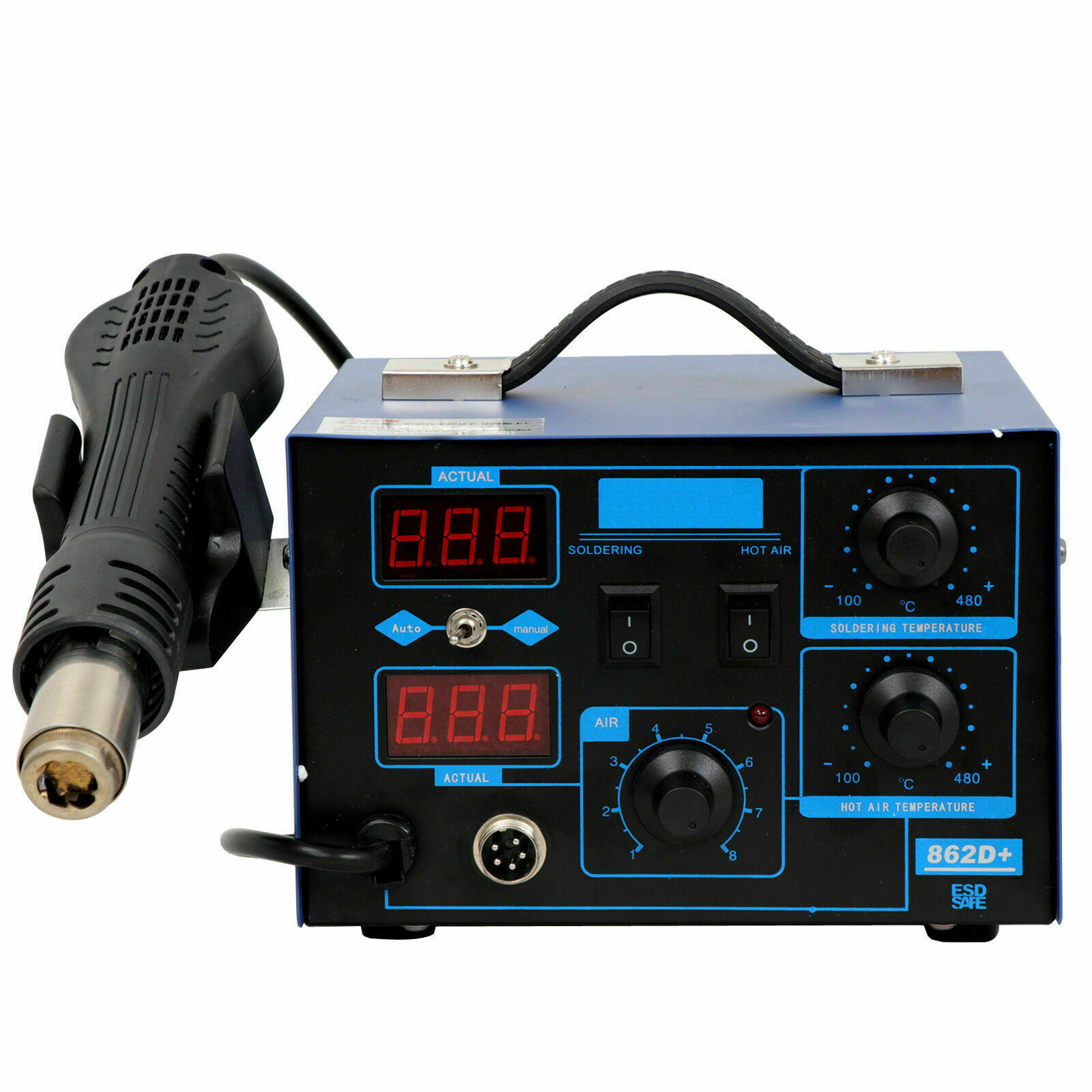 PID Digital Soldering Rework Station BGA SMD Welding Iron Hot Air Gun Repair Kit