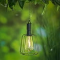 thumbnail image 2 of Evergreen 19.6" Solar Hanging Lantern with Chain and LED Bulb, Squared, 2 of 3