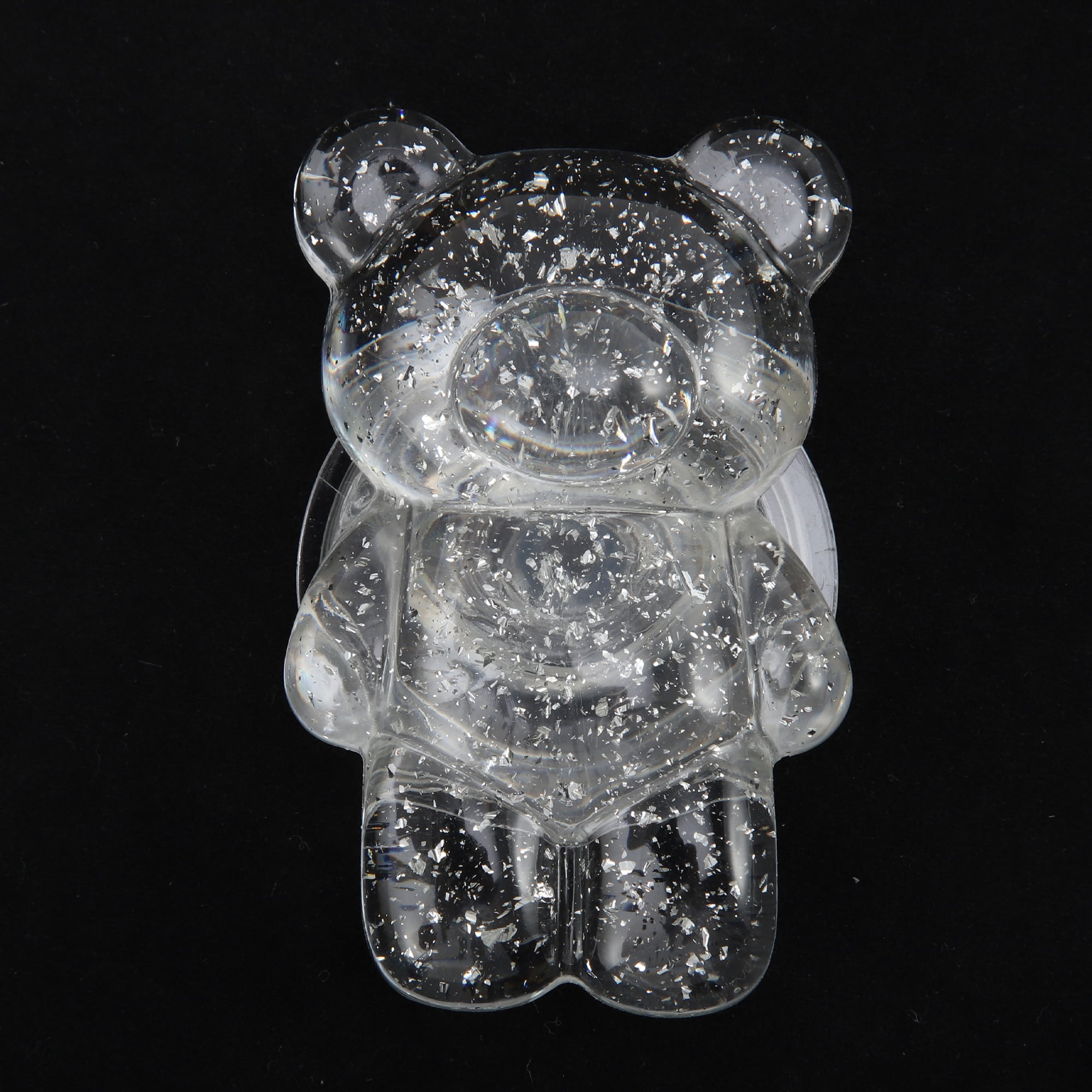 Unique Bargains Bear Silver Foil Phone Grip 1 Pc Transparent