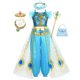 thumbnail image 1 of Vestido de princesa para niña, disfraz de jazmín para niña, vestido de princesa de Aladino, fiesta de cumpleaños, Cosplay, ropa de carnaval de fantasía9-10T(150) Gao Jinjia LED, 1 of 2