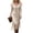 Beige, variant on Women Western Theme Long Sleeve Front Zip Hem Fringe Midi Dress Fall