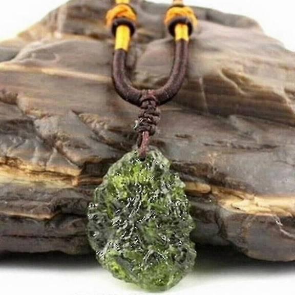 Natural Moldavite Green Aerolites Crystal Stone Pendant Energy Apotropaic Free Rope Necklace Health From Czech Healing Reiki