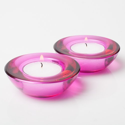 Eastland Chunky Tealight Candle Holder Pink Set of 12