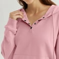 thumbnail image 4 of SUNBS Hoodies for Women Half Boutton Sweatshirts Pullover Drawstring Fall Clothes With Pocket, 4 of 6