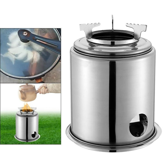 Horno Para Acampar Firewood Burner Furnace Para Cocción Al Aire Libre Barbq Mochilado 16x21cm