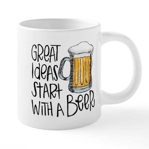 CafePress - Great Ideas Start With A Be - 20 Oz White Ceramic Mega Mug