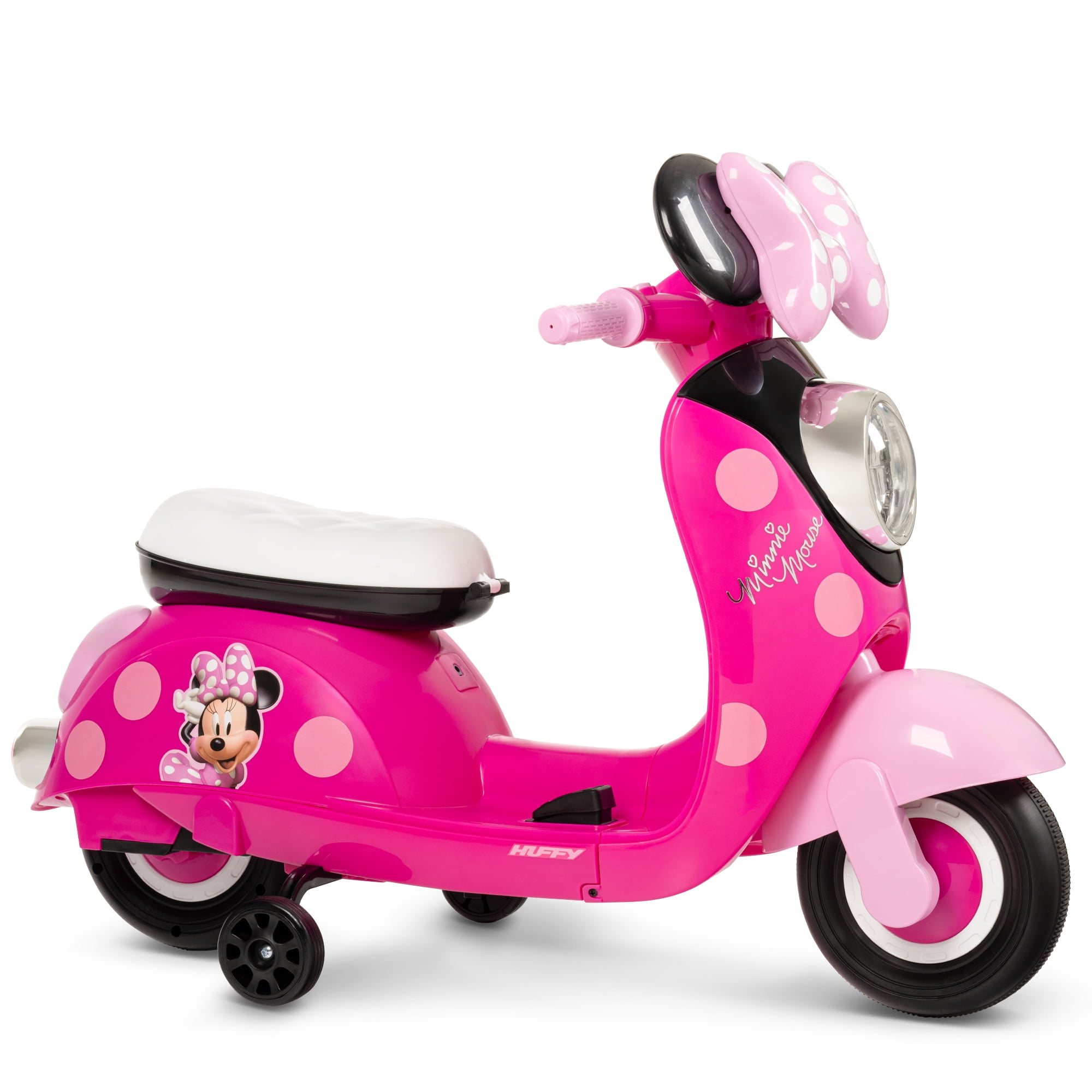 ides Minnie Mouse キッズバイク ペダル付き 6V Disney Minnie Mouse Happy Helpers Scooter with Sidecar Ride-On