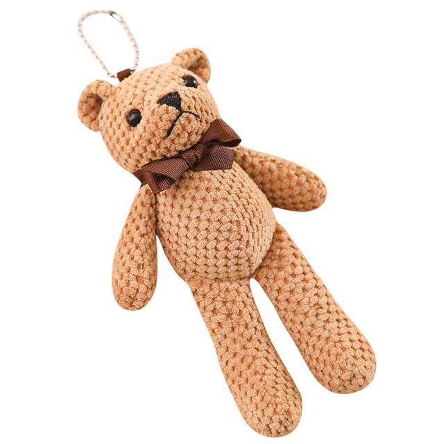 Peluches de 18CM, peluches para bebé, lindo vestido, llave colgante, muñecos colgantes, regalos, decoración del banquete de boda, marrón, 1 ud.
