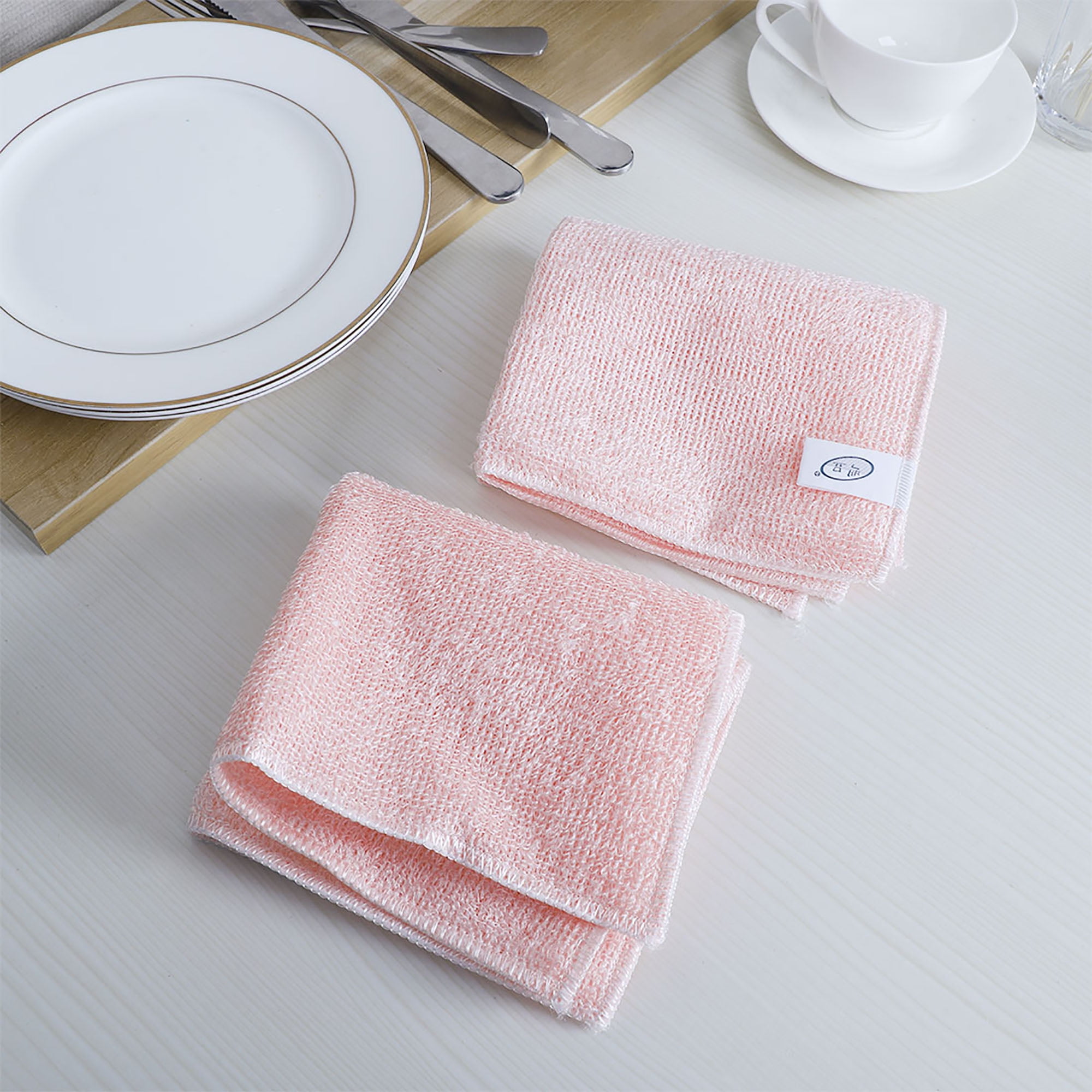 4pcs Cleaning Cloth Dish Towels 9" x 7.1" Absorbent Cleaning Rags for House, Kitchen Glass