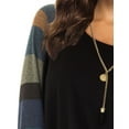 thumbnail image 5 of TWY Women Round Neck Stripe Long Sleeves Colorblock Tunic Top with Pocket, 5 of 7
