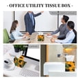 thumbnail image 6 of Uemuo Sunflowers 7 Tissue Box Cover Holder, Square with Bottom Belt - PVC Leather Decorative Organizer for Tabletop, Bathroom, Car, Office, 6 of 8