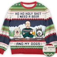 thumbnail image 3 of Sudadera con estampado de perro y gato, suéter navideño feo a la moda, informal, para niños, chándal de hip hop para hombre, suéteres navideños, 3 of 5