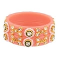 thumbnail image 6 of Efulgenz Indian Bangle Set Traditional Crystal Acrylic Bangle Faux Pearl Beaded Floral Tear Drop Kundan Bracelet Bangle Jewelry Set For Women (2 Pcs) Size 2.8, 6 of 6