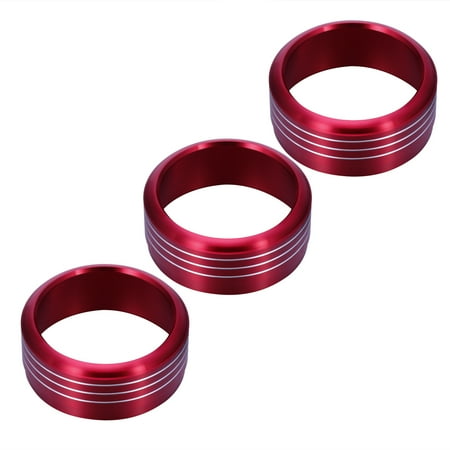 Climate Control Knobs - 3pcs Red Anodized Aluminum AC Climate Control Knob Ring Covers For Subaru WRX STI Impreza Forester XV Crosstrek (Red)