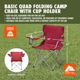 thumbnail image 6 of Ozark Trail Quad Folding Camp Chair with Cup Holder, Red, 6 of 16