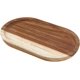 thumbnail image 1 of Bandeja de madera ovalada para servir, pequeña, de madera natural, rústica, decorativa, para pan y charcutería, con borde acanalado, de 8 x 4,7 pulgadas, 1 of 7