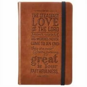 Christian Art Gifts 367043 Notebook - Fauxleather - Steadfast Love - Brown With Elastic Band Closure