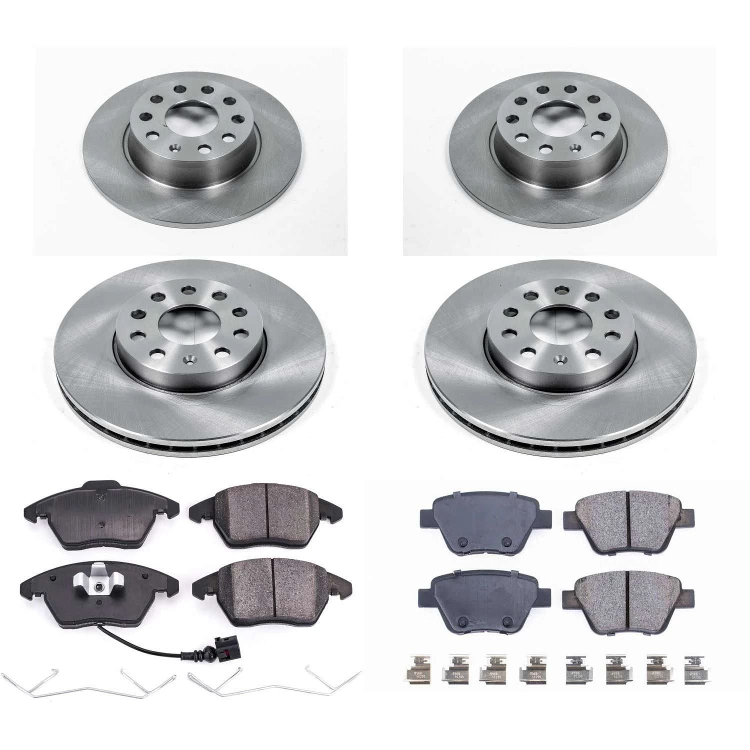 Power Stop Front and Rear Stock Replacement Brake Pad and Rotor Kit KOE5747