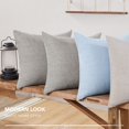 thumbnail image 3 of HTOOQ 24x24 Pillow Covers, Faux Linen Throw Pillow Covers, Large Cushion Covers, Outdoor Pillowcase for Patio(24 x 24 Inch, Light Grey, Set of 4, No Pillow Insert), 3 of 7
